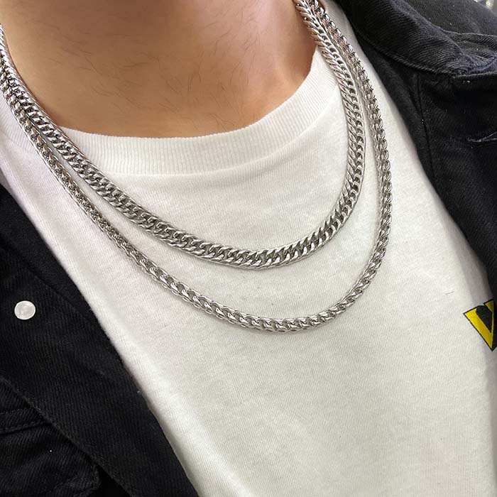 Cubano Chain Silver 9MM Αλυσίδα λαιμού από ανοξείδωτο ατσάλι 316L